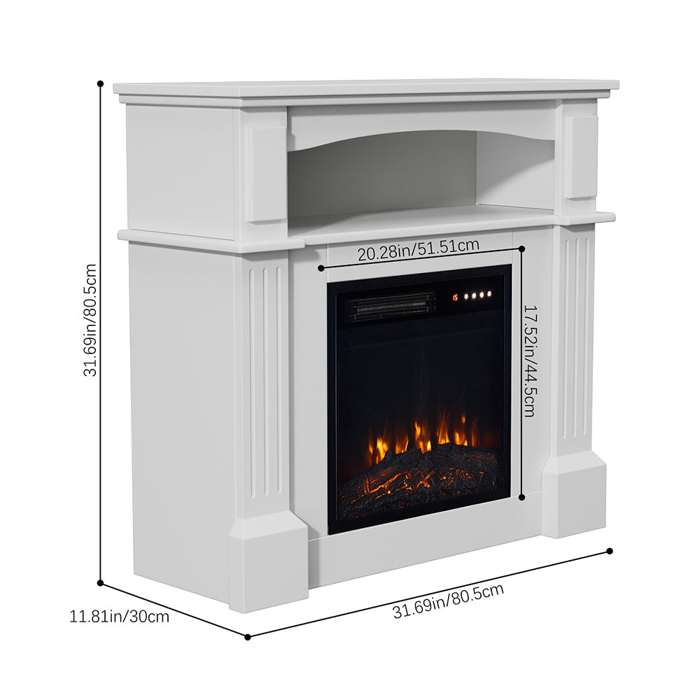 Smallbee Fireplace Cabinet with 18inch Electric Fire | Touchscreen-enabled, remote-controlled, timer-operated