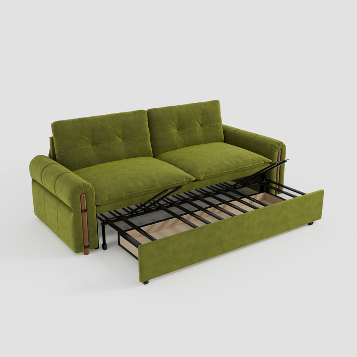 Vintage Pet Friendly Bamboo Design Sofa Bed with Storage