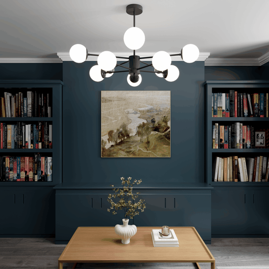 Cumulus - Modern Metal Chandelier Tubular Design Chandelier with LED White Shade