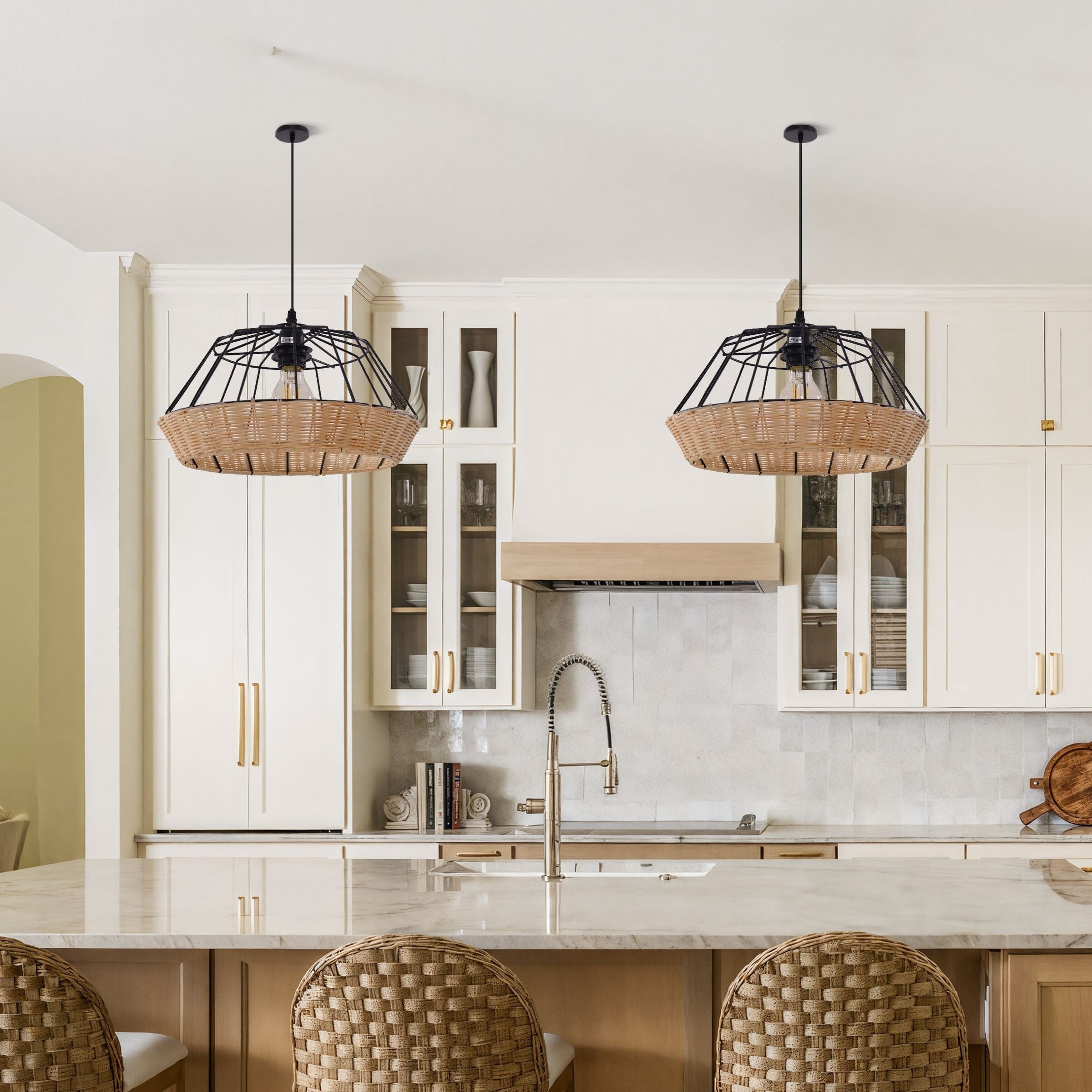 ‍Lightsin Geometric Bamboo Pendant Light for a Touch of Natural Modernity (100% off) Lightsin UK 