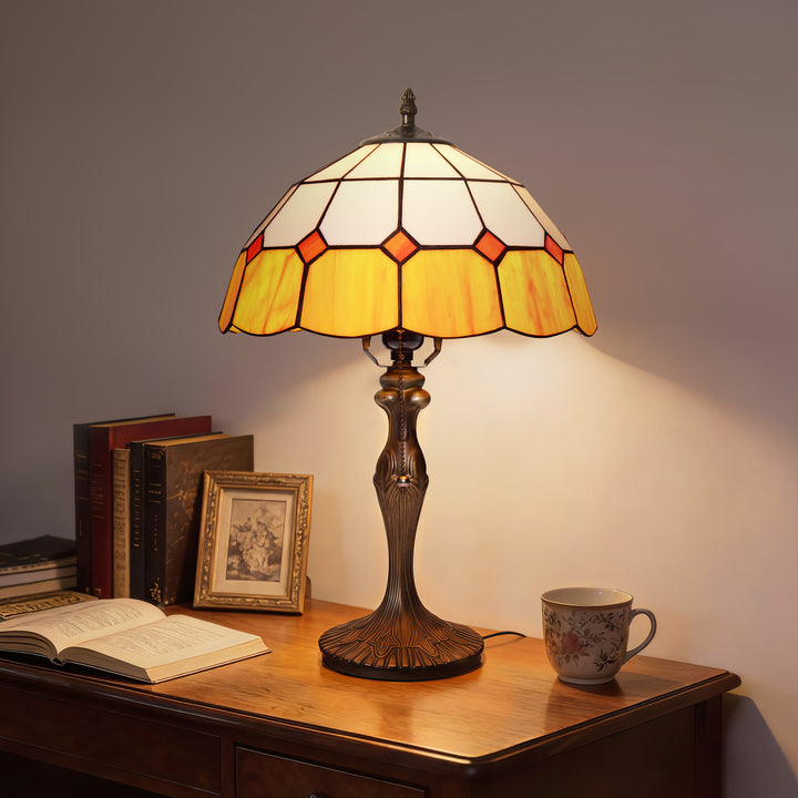 Lightsin Tiffany Table Lamp | Handcrafted Stained Glass Block Series