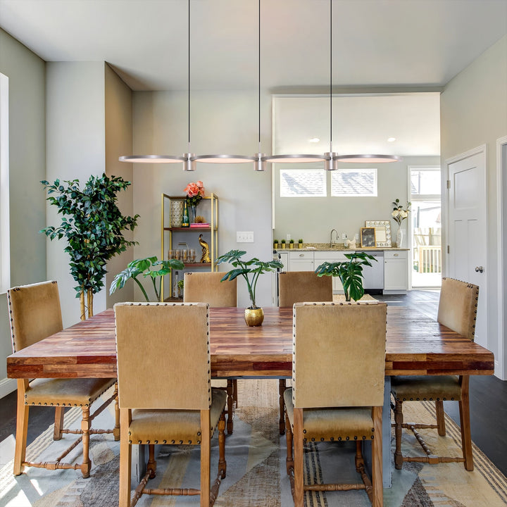 Lightsin Sleek Silver Linear Pendant Light with Acrylic Shades Lightsin UK 