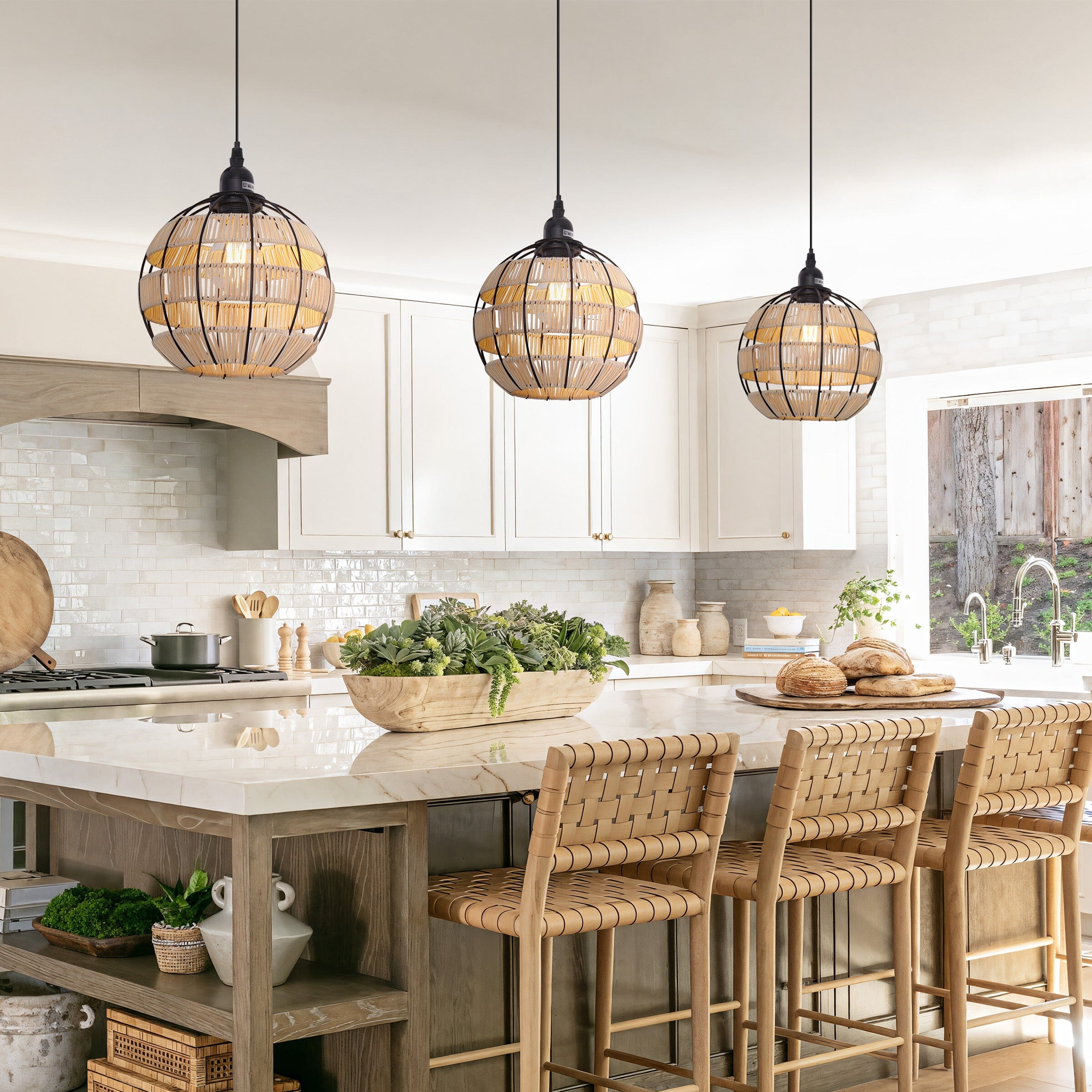 Lightsin Woven Sphere Pendant Light for Cozy Natural Elegance Lightsin UK 