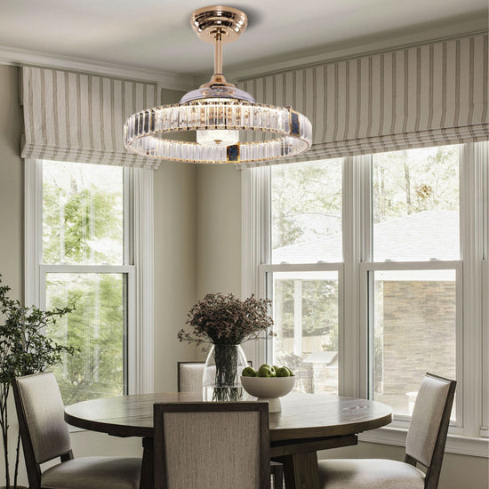 Lightsin Elegant Gold Silent Ceiling Fan Lamp with Crystal Accent Lightsin UK 