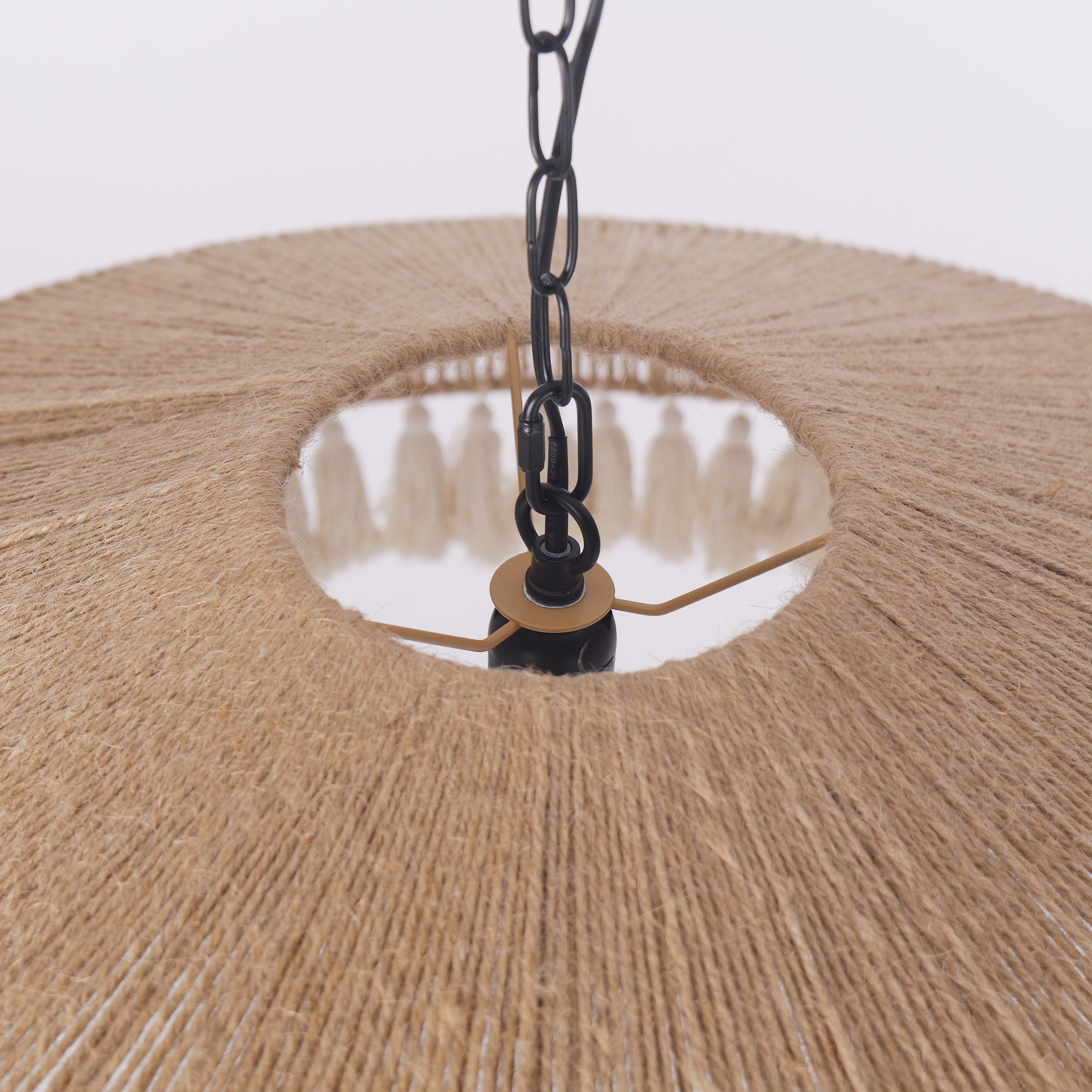 Lightsin Boho Handcrafted Woven Pendant Light with Tassels for Dining Room & Living Room