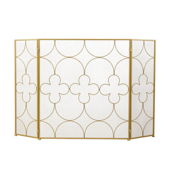 Smallbee Iron Fireplace Screen Gold Powder Coated – 122x2.3x77.5cm