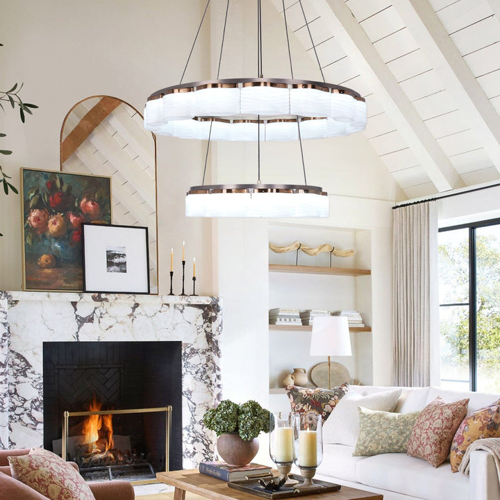 Lightsin Elegant LED Pendant Light with Onyx Glass Shade Lightsin UK 2-Circle 