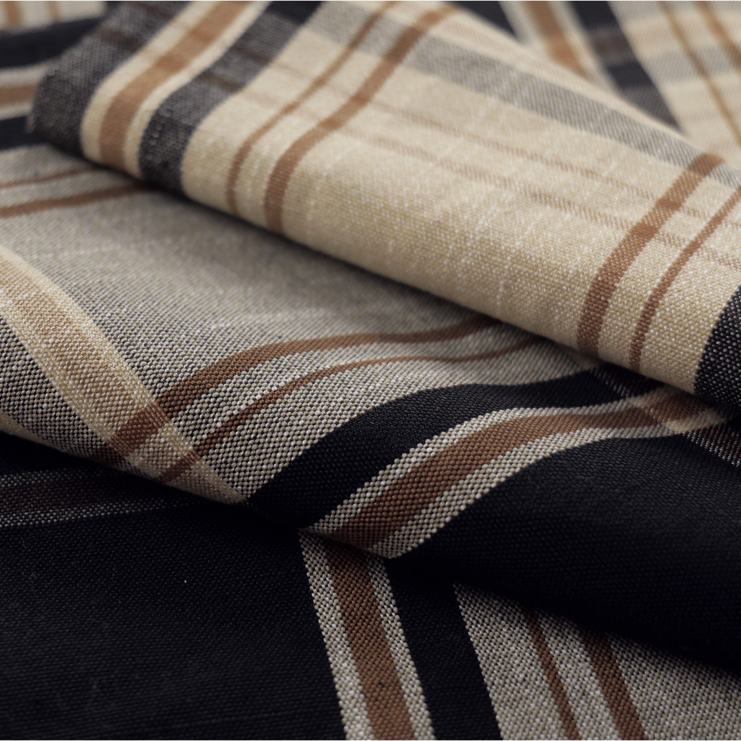 Mid-weight Tartan Check Fabric Cotton, Midnight Black, AR460058