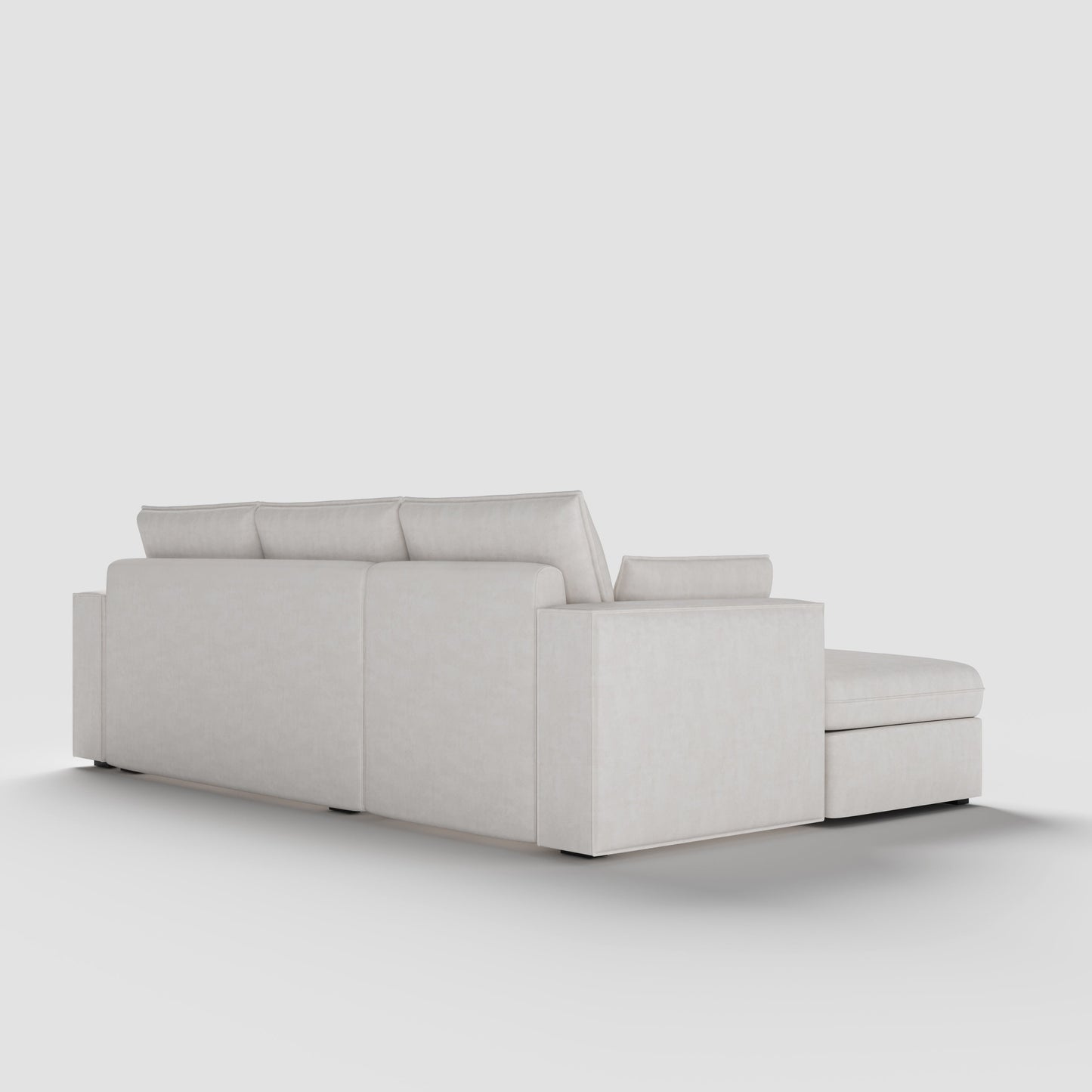 Cottonfy Creamy Tofu Block Pullout Sofa Bed with Storage