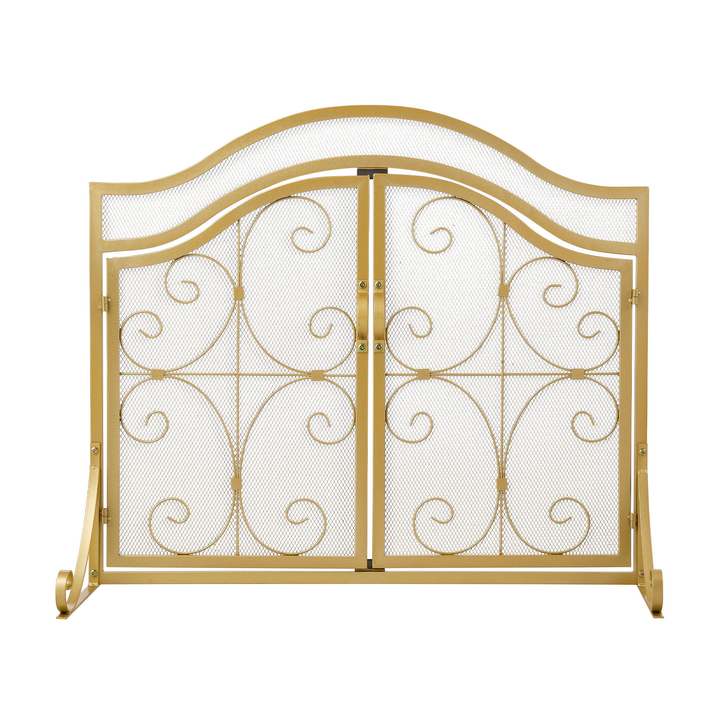 Smallbee Iron Fireplace Screen Gold Powder Coated – 90x32x78.8cm
