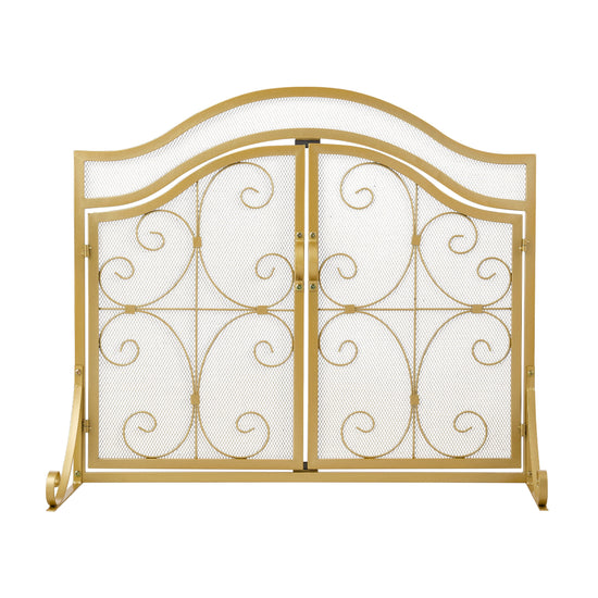 Smallbee Iron Fireplace Screen Gold Powder Coated – 90x32x78.8cm