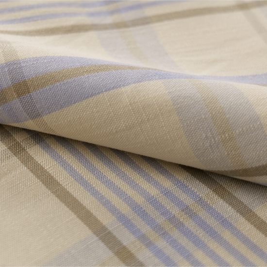 Mid-weight Balanced Plaid Fabric Cotton, Misty Blue, AR460043