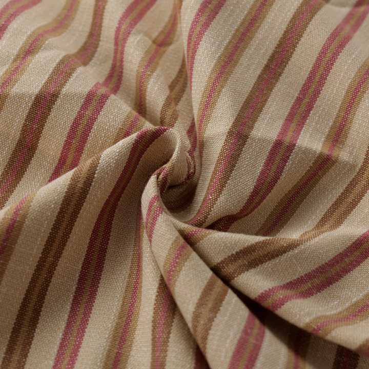 Mid-weight Banded Stripes Fabric Cotton, Dusky Rose, AR460037