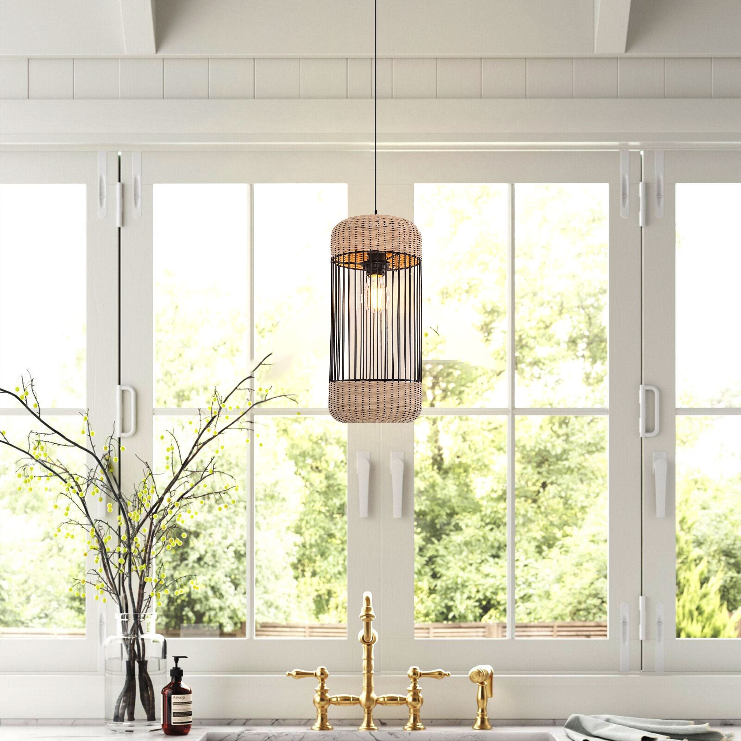 Lightsin Cylinder-Inspired Rattan Pendant Light for Warm Natural Elegance Lightsin UK 