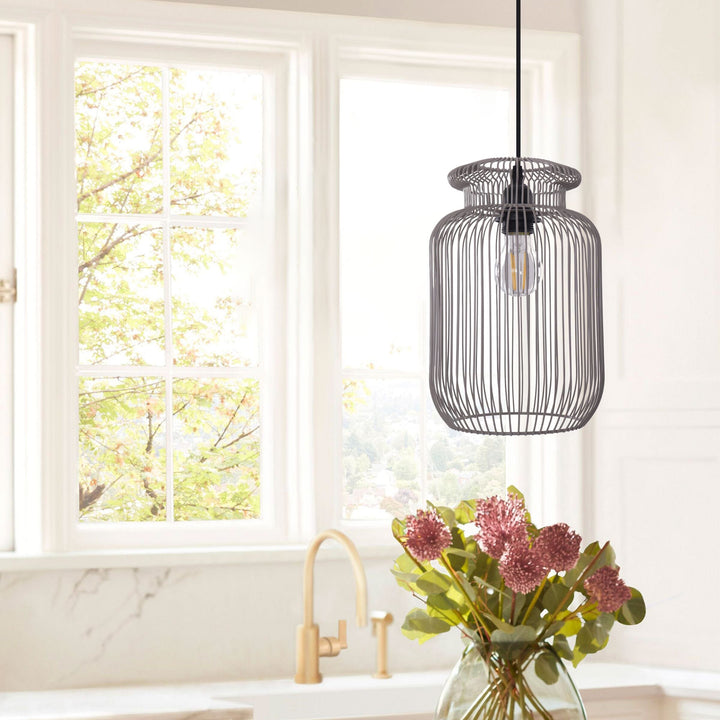 ‍Lightsin Sleek Modern Grey Iron Pendant Light for Home Decor (100% off) Living and Home 1 Unit 