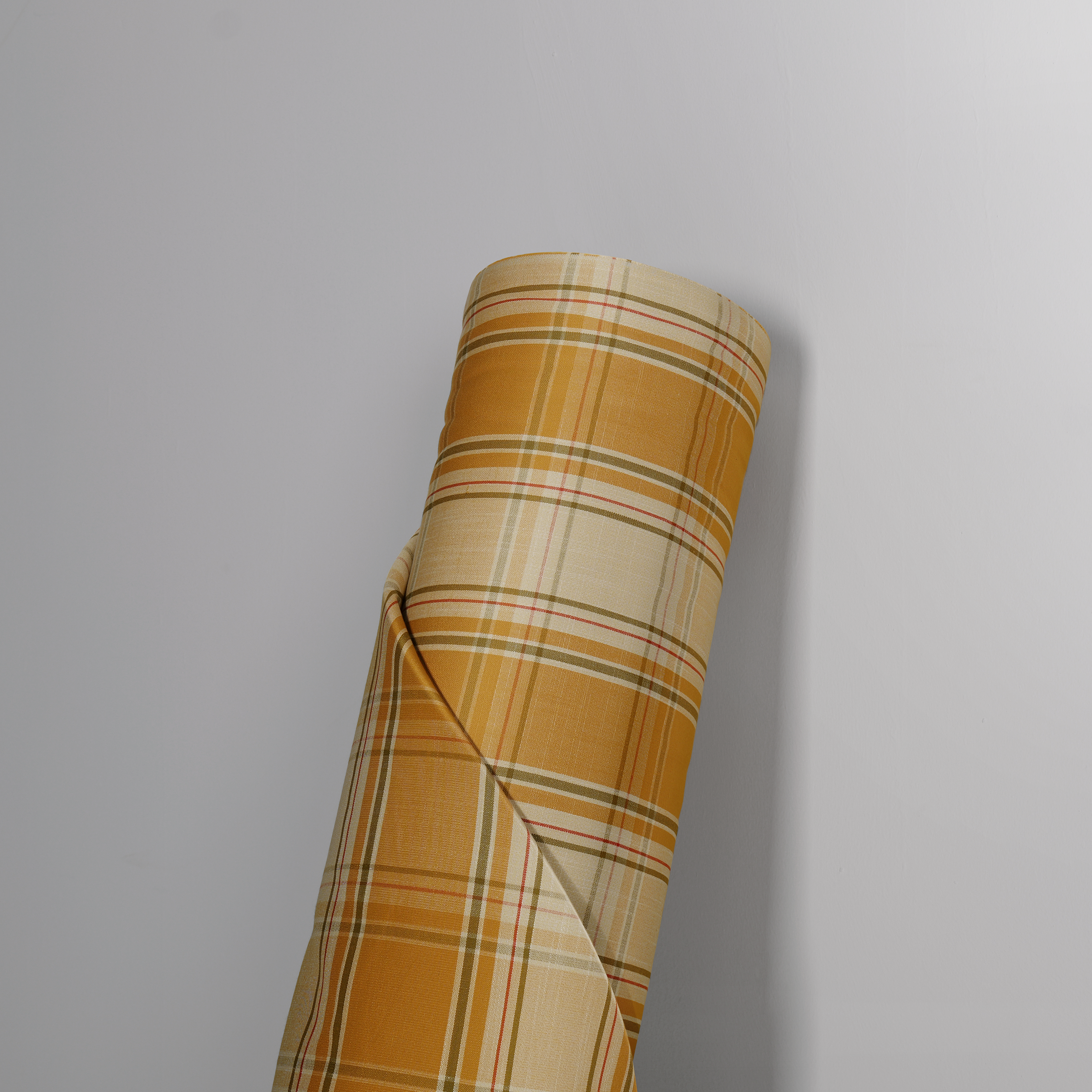 Mid-weight Tartan Check Fabric Cotton, Saffron Gold, AR460052