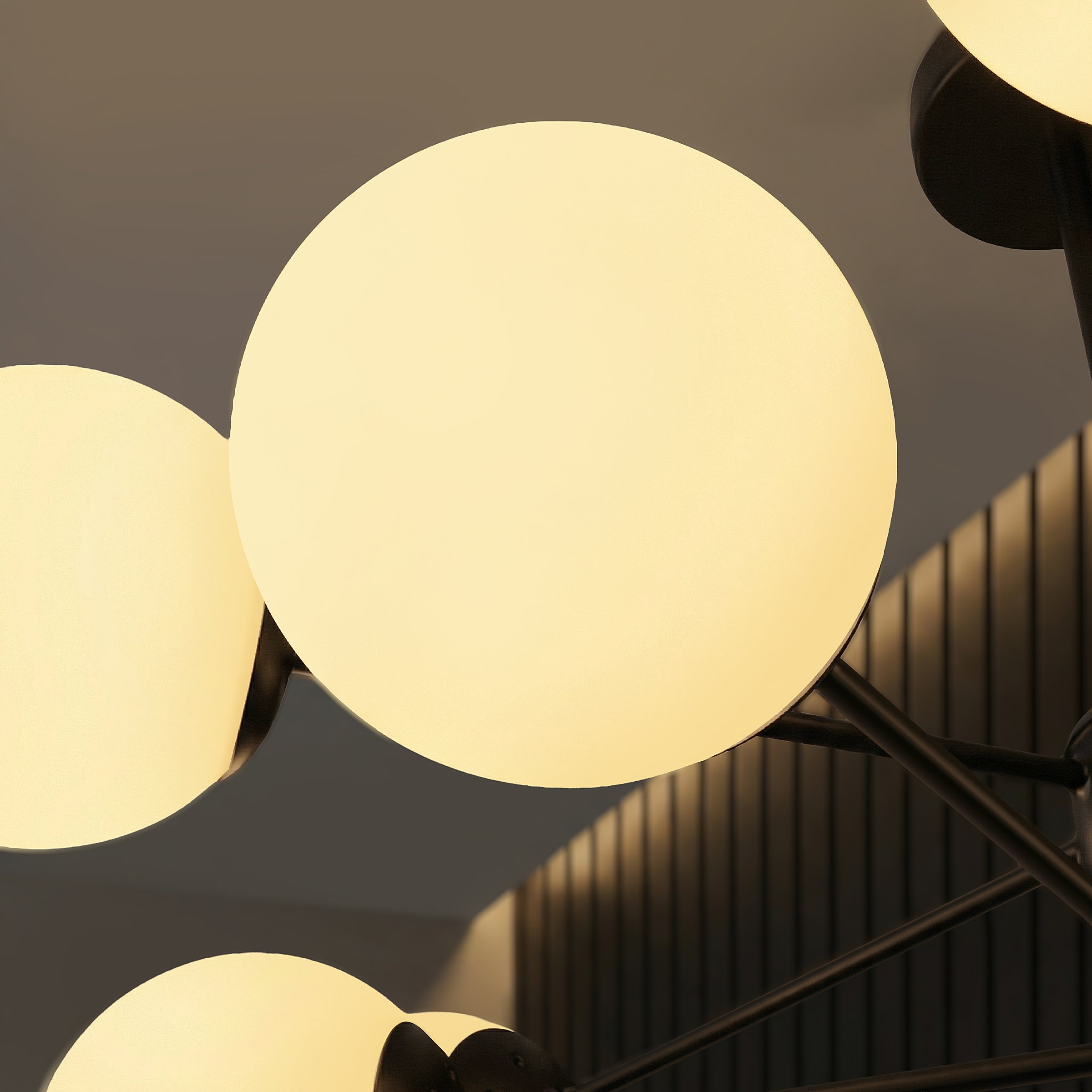 Cumulus - Modern Metal Chandelier Tubular Design Chandelier with LED White Shade