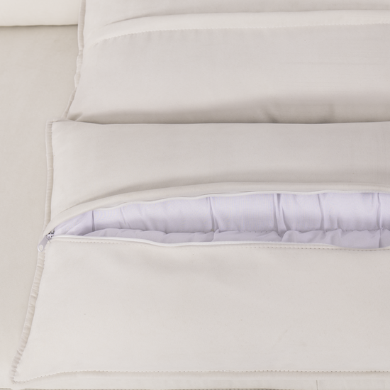 Cottonfy Creamy Tofu Block Pullout Sofa Bed with Storage