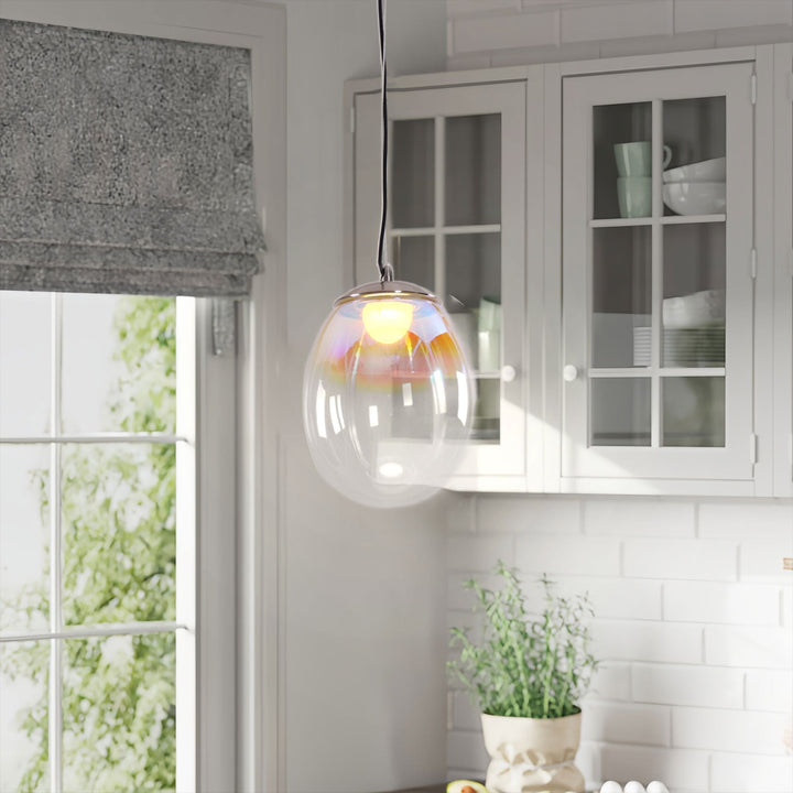 ‍Lightsin Pendant Ceiling Light with Elegant Nebula Coloured Glass (100% off) Lightsin UK 20cm Dia × 19cm H 1 Unit 