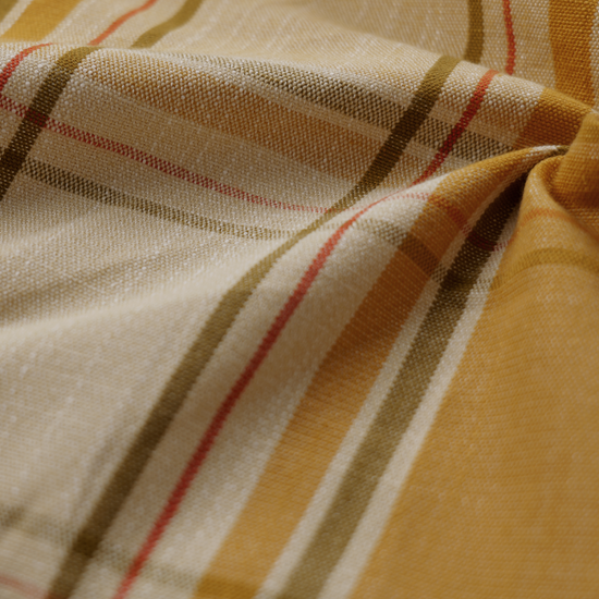 Mid-weight Tartan Check Fabric Cotton, Saffron Gold, AR460052