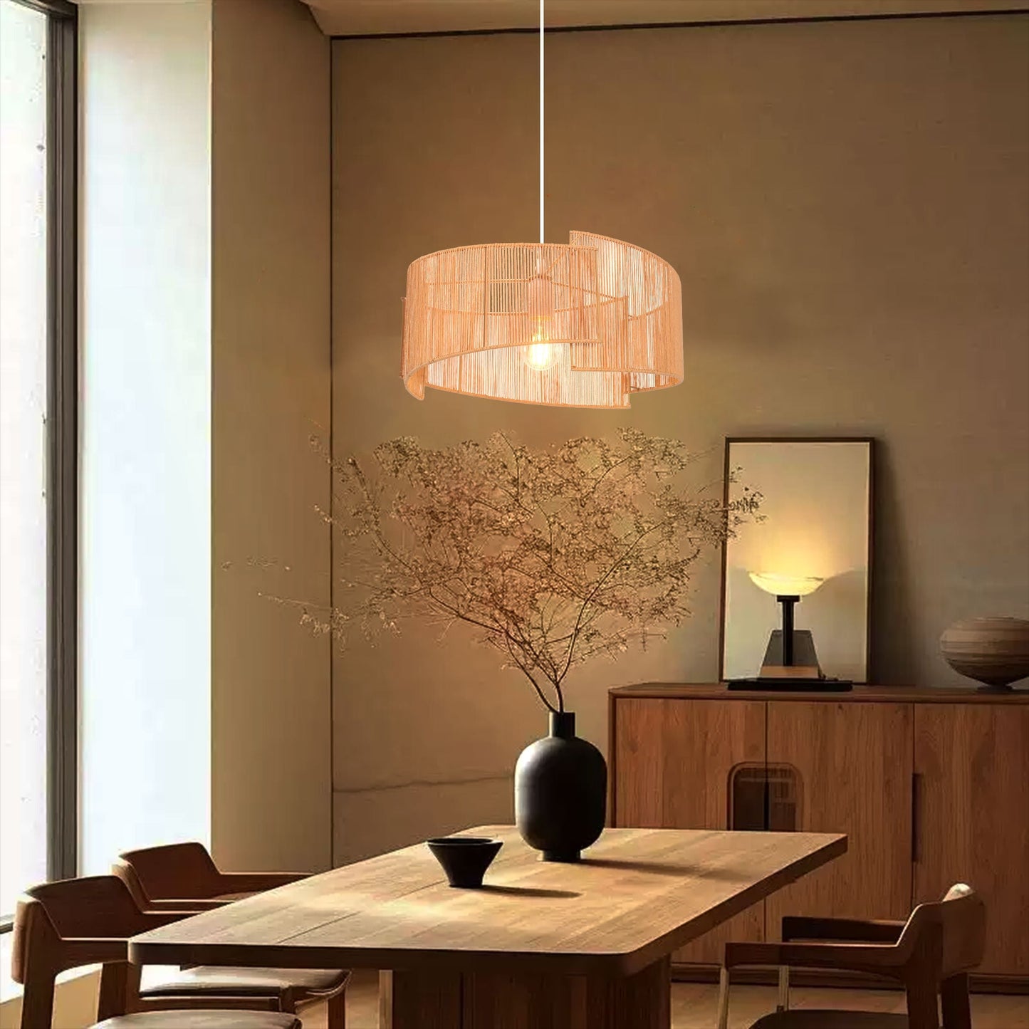 Lightsin Twist and Flow Woven Pendant Light for Serene Living Spaces Lightsin UK 
