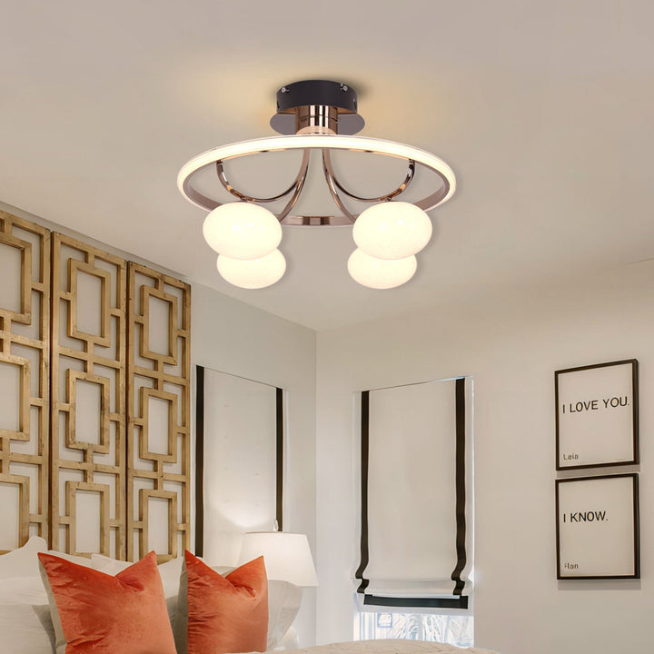 Lightsin Elegant Circular Ceiling Light with Four Orbs Lightsin UK 