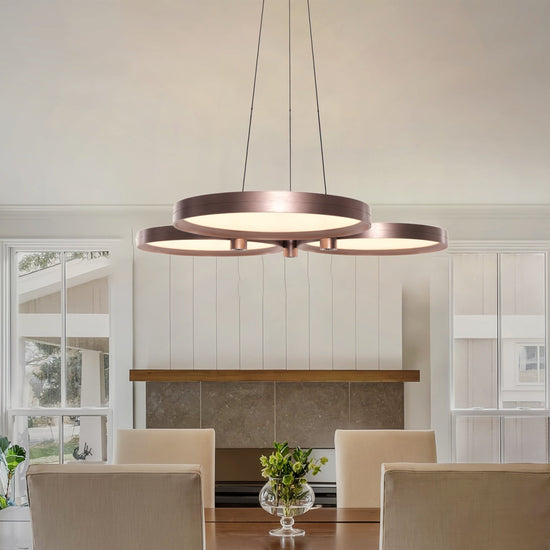 Lightsin Champagne Gold Triple-Ring Stepless Dimming Pendant Light Lightsin UK 