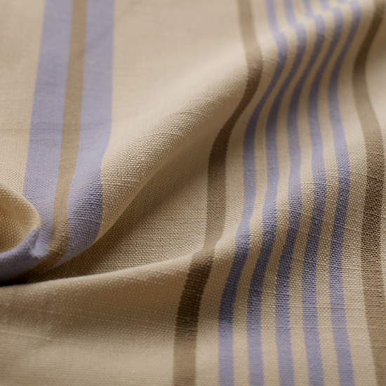 Mid-weight Bar Stripe Fabric Cotton, Misty Blue, AR460041