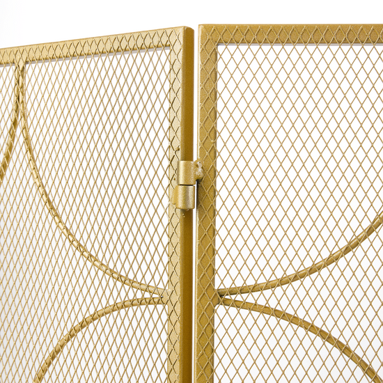 Smallbee Iron Fireplace Screen Gold Powder Coated – 122x2.3x77.5cm
