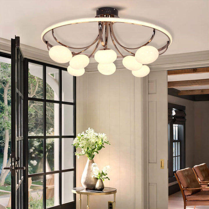Lightsin Contemporary Iron Aluminum LED Ceiling Light with Marble Glass Lightsin UK 