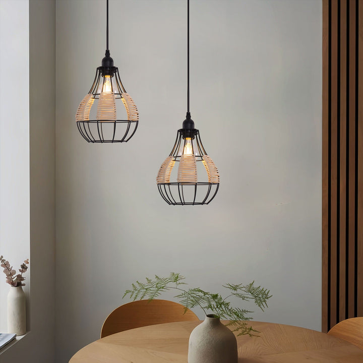 Lightsin Basketweave Rattan Pendant Light for Cozy Earthy Elegance Lightsin UK 