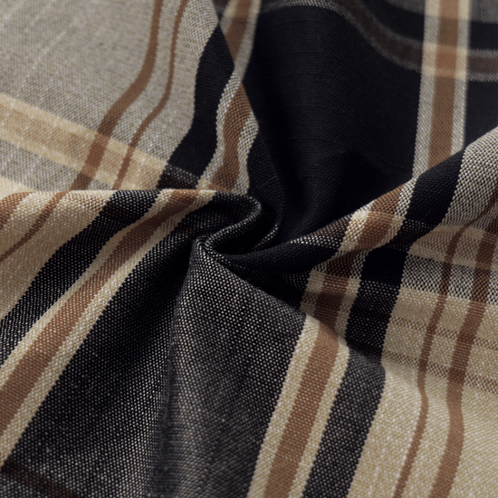 Mid-weight Tartan Check Fabric Cotton, Midnight Black, AR460058