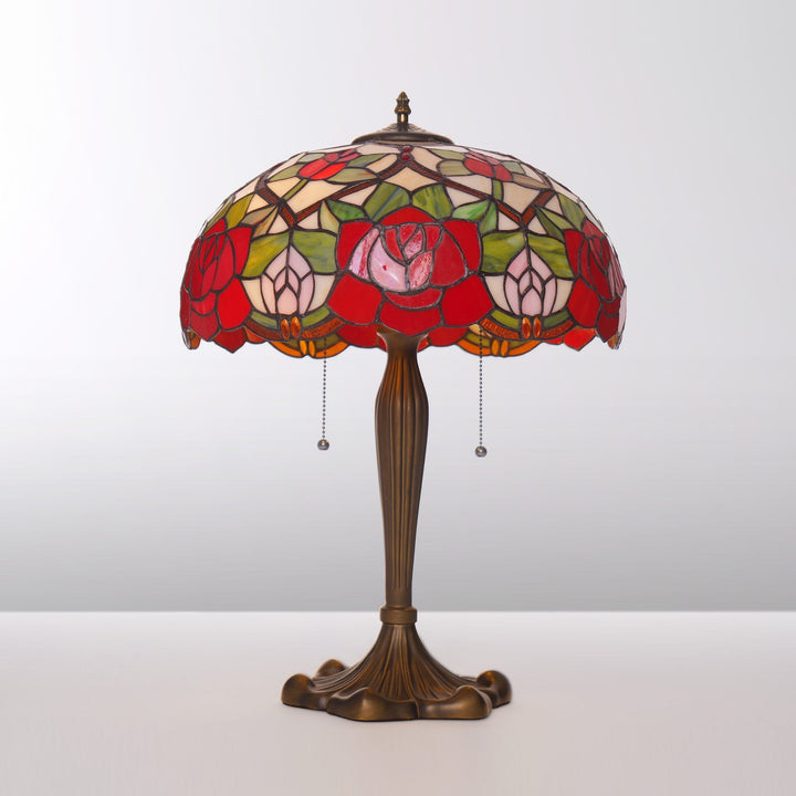 Lightsin Tiffany Table Lamp | Handcrafted Stained Glass Rose Series Lightsin UK 