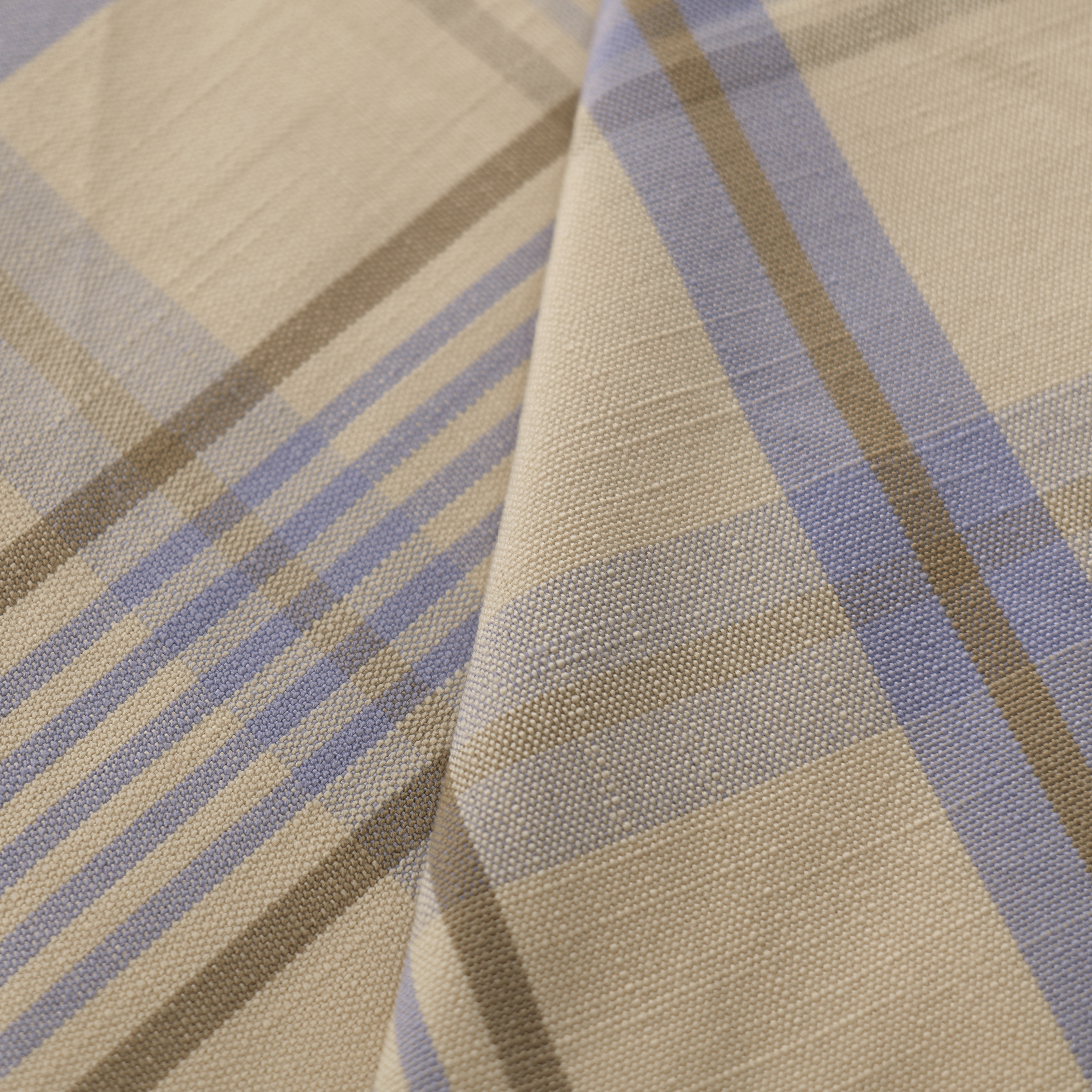 Mid-weight Balanced Plaid Fabric Cotton, Misty Blue, AR460043