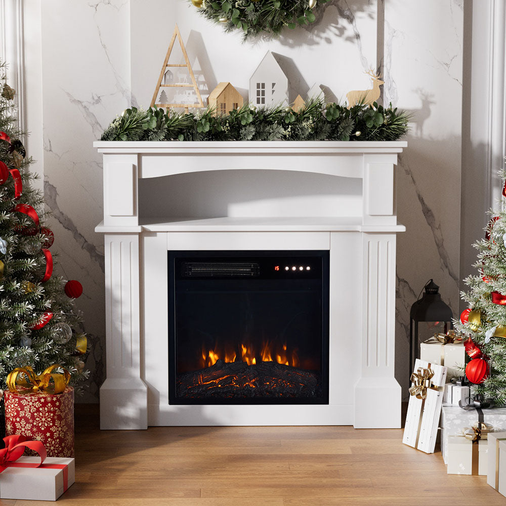 Smallbee Fireplace Cabinet with 18inch Electric Fire | Touchscreen-enabled, remote-controlled, timer-operated
