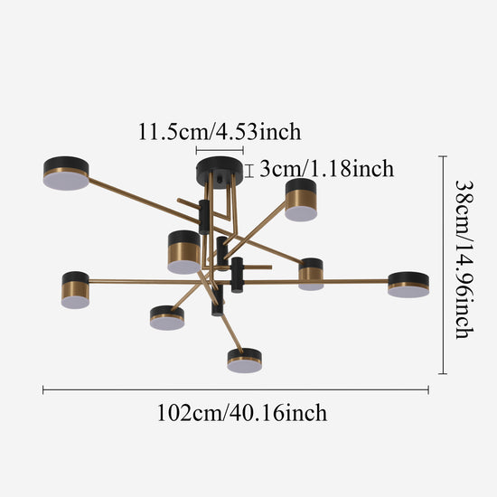 Modern Black & Gold LED Ceiling Light | Flush Mount Fixture with 3 Colour Temperatures