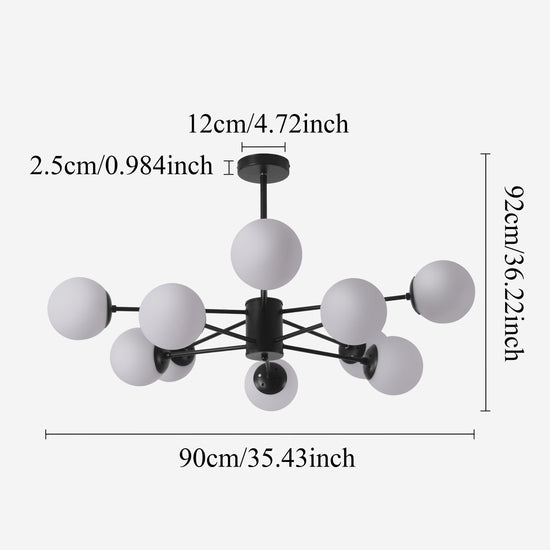 Cumulus - Modern Metal Chandelier Tubular Design Chandelier with LED White Shade