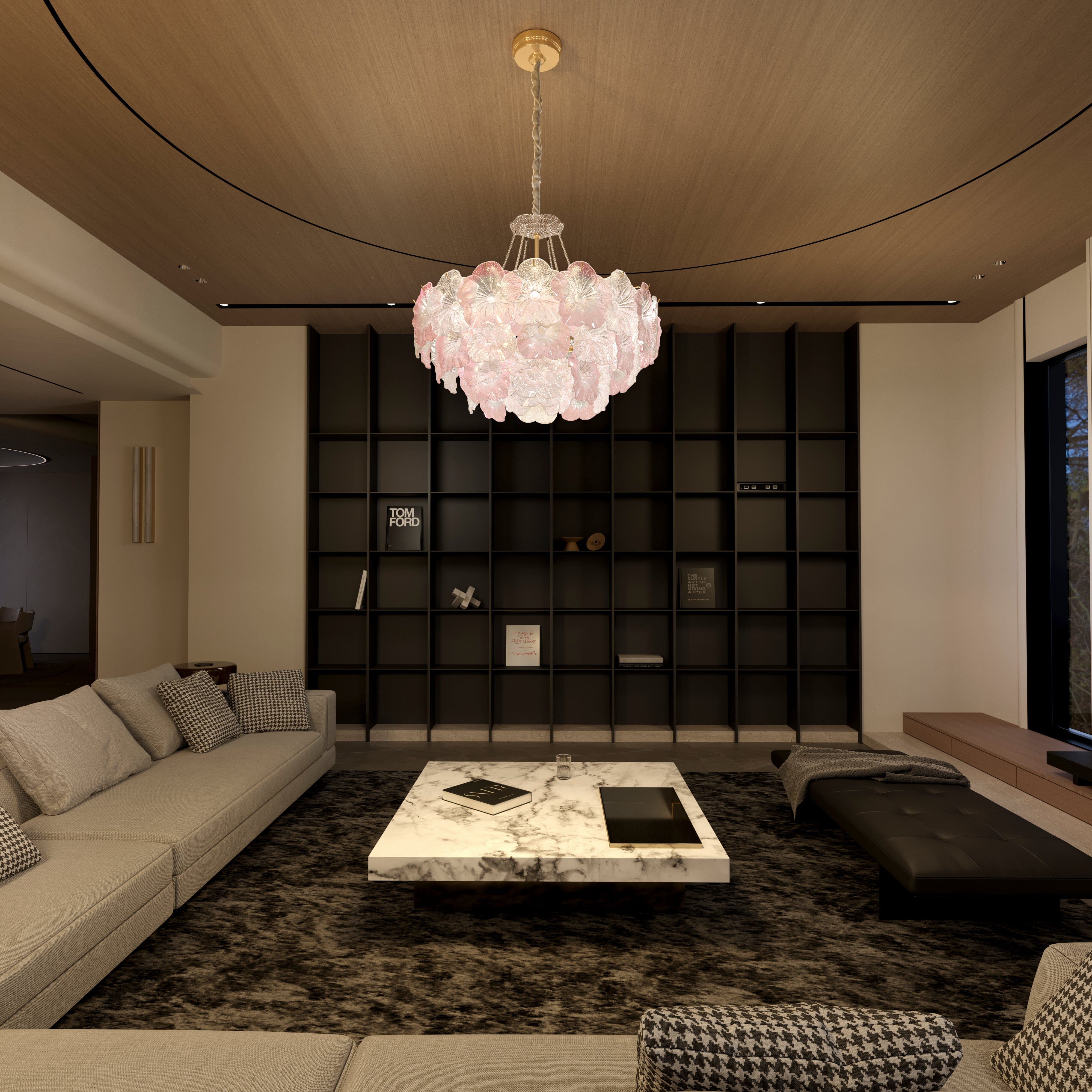 Lightsin Elegant Glass Chandelier with Adjustable Hanging Length Lightsin UK 