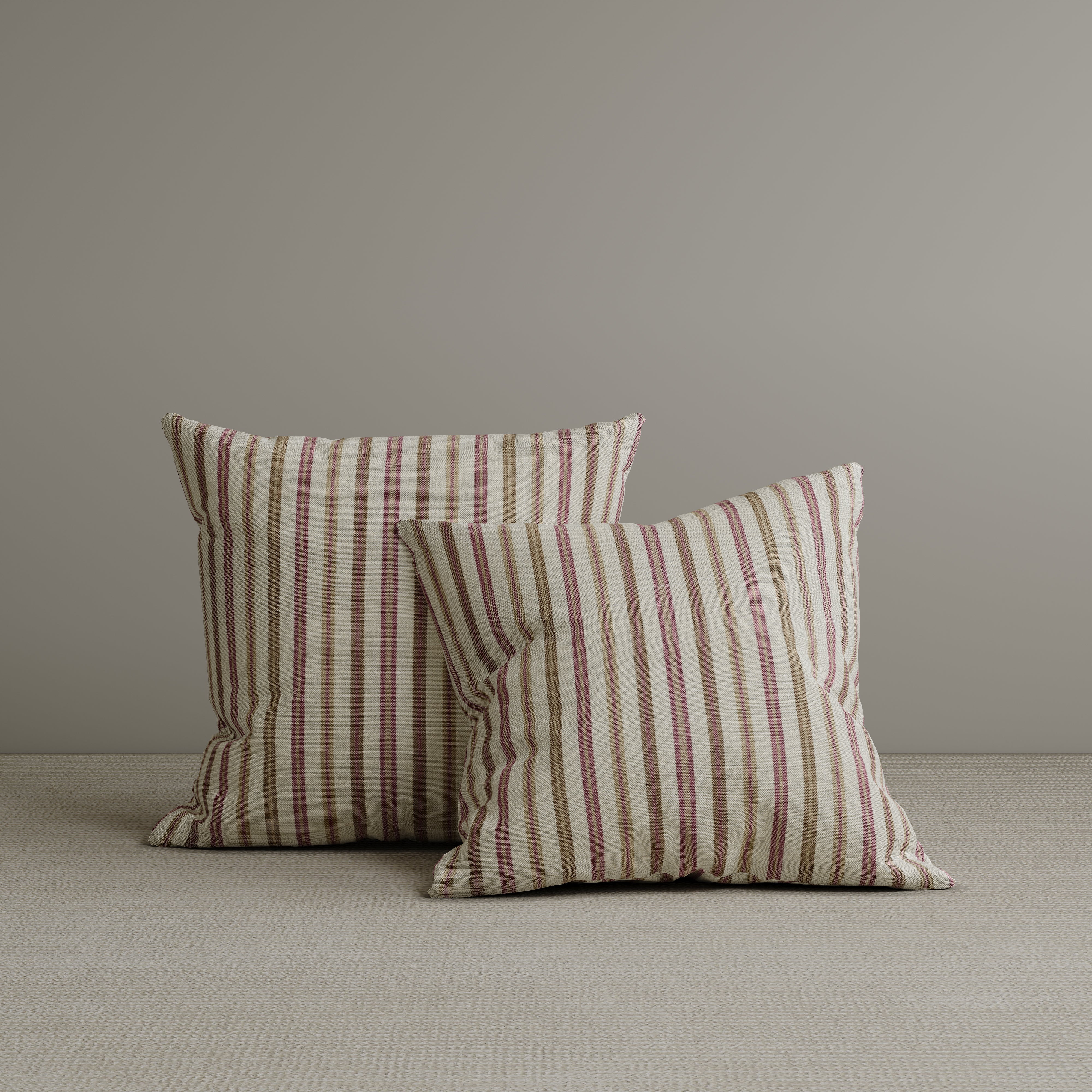 Square Exclusive Design Cushion in Red Striped Cotton Linen, 45*45CM