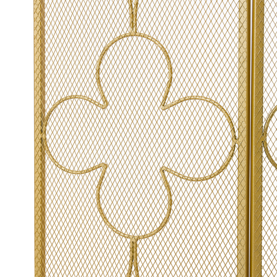 Smallbee Iron Fireplace Screen Gold Powder Coated – 122x2.3x77.5cm