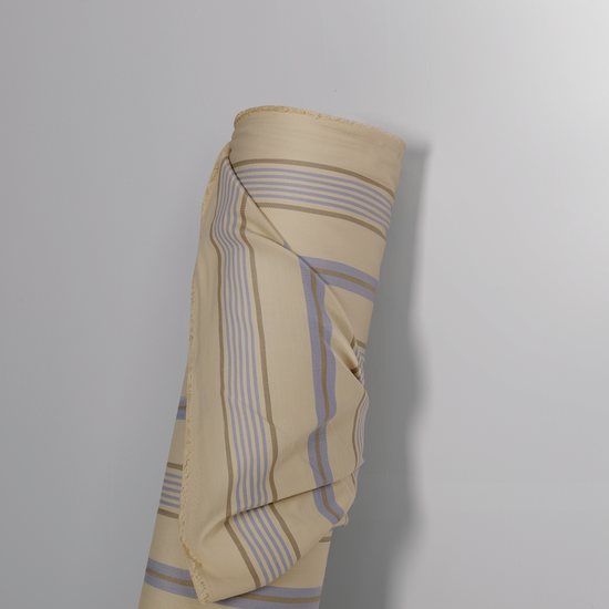 Mid-weight Bar Stripe Fabric Cotton, Misty Blue, AR460041