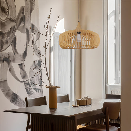 Lightsin Handcrafted Wood Pendant Light for Kitchen Island and Modern Interiors Lightsin UK D55cm 