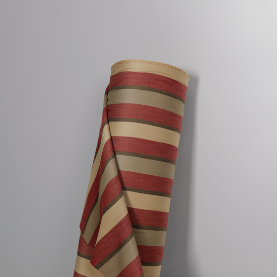 Mid-weight Regency Stripe Fabric Cotton, Deep Claret Red, AR460057