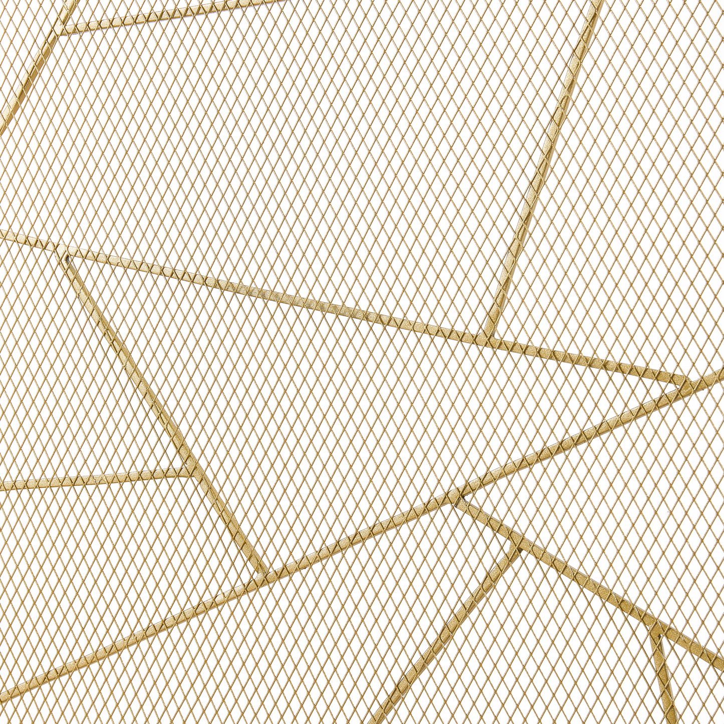 Smallbee Triple-Fold Iron Fireplace Screen Gold Frame – 132x1x80cm