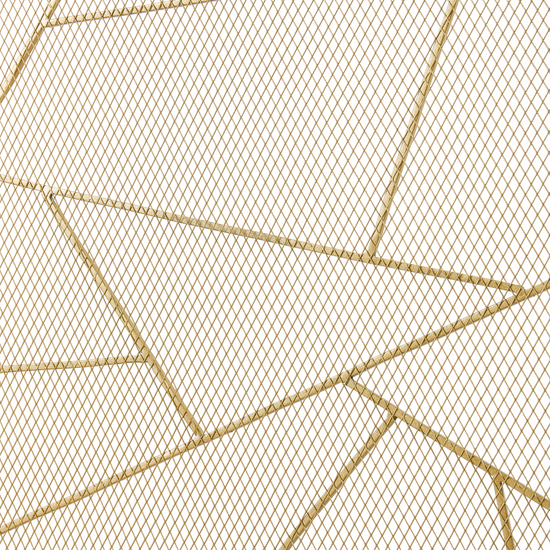 Smallbee Triple-Fold Iron Fireplace Screen Gold Frame – 132x1x80cm