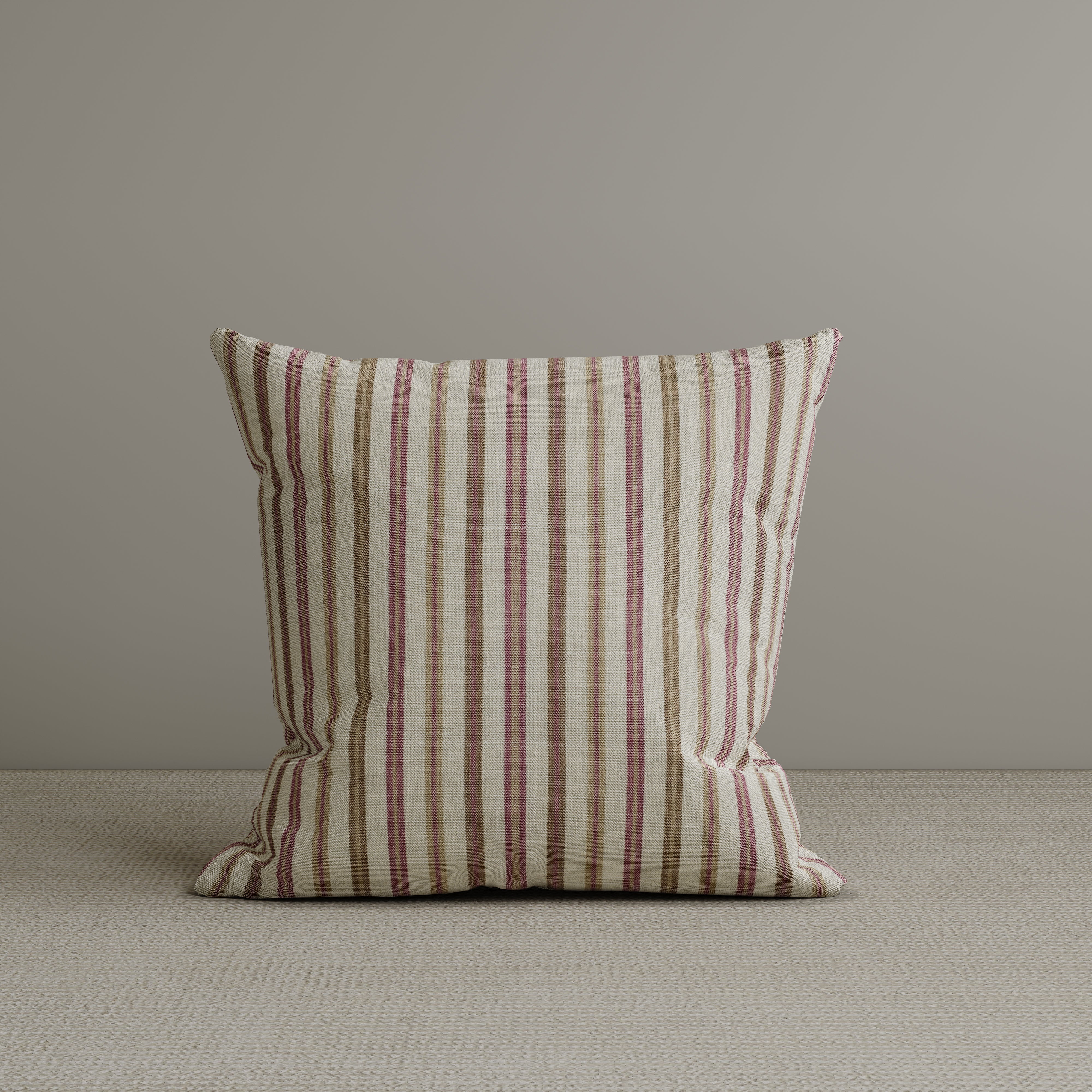 Square Exclusive Design Cushion in Red Striped Cotton Linen, 45*45CM