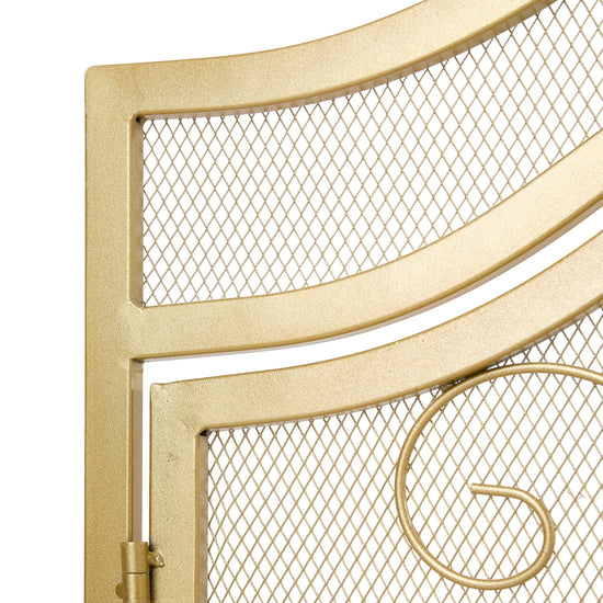 Smallbee Iron Fireplace Screen Gold Powder Coated – 90x32x78.8cm