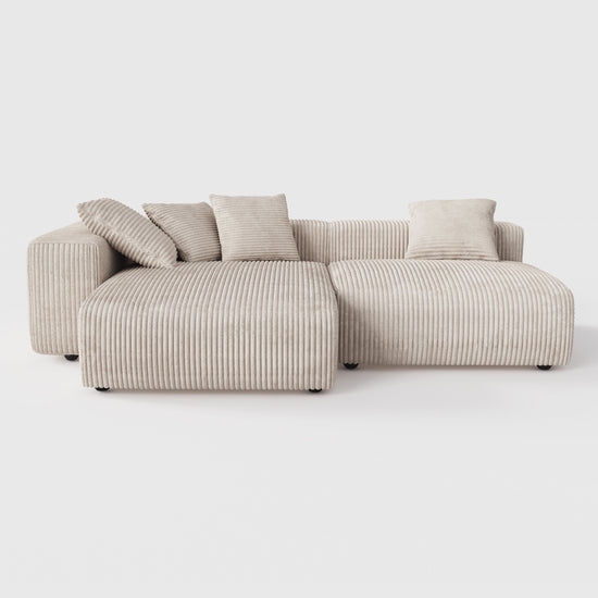 Corduroy Modular Wide Seat Chaise Sofa Block