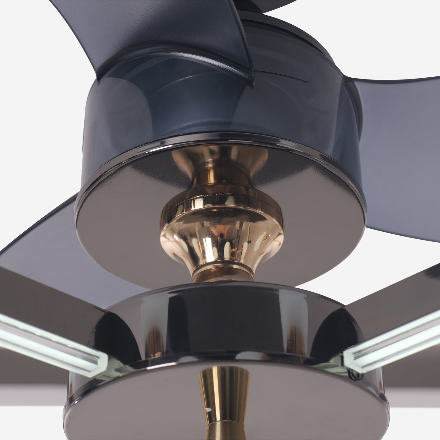 Modern Black & Gold Sphere Finish 3-Blade Ceiling Fan Light with Remote