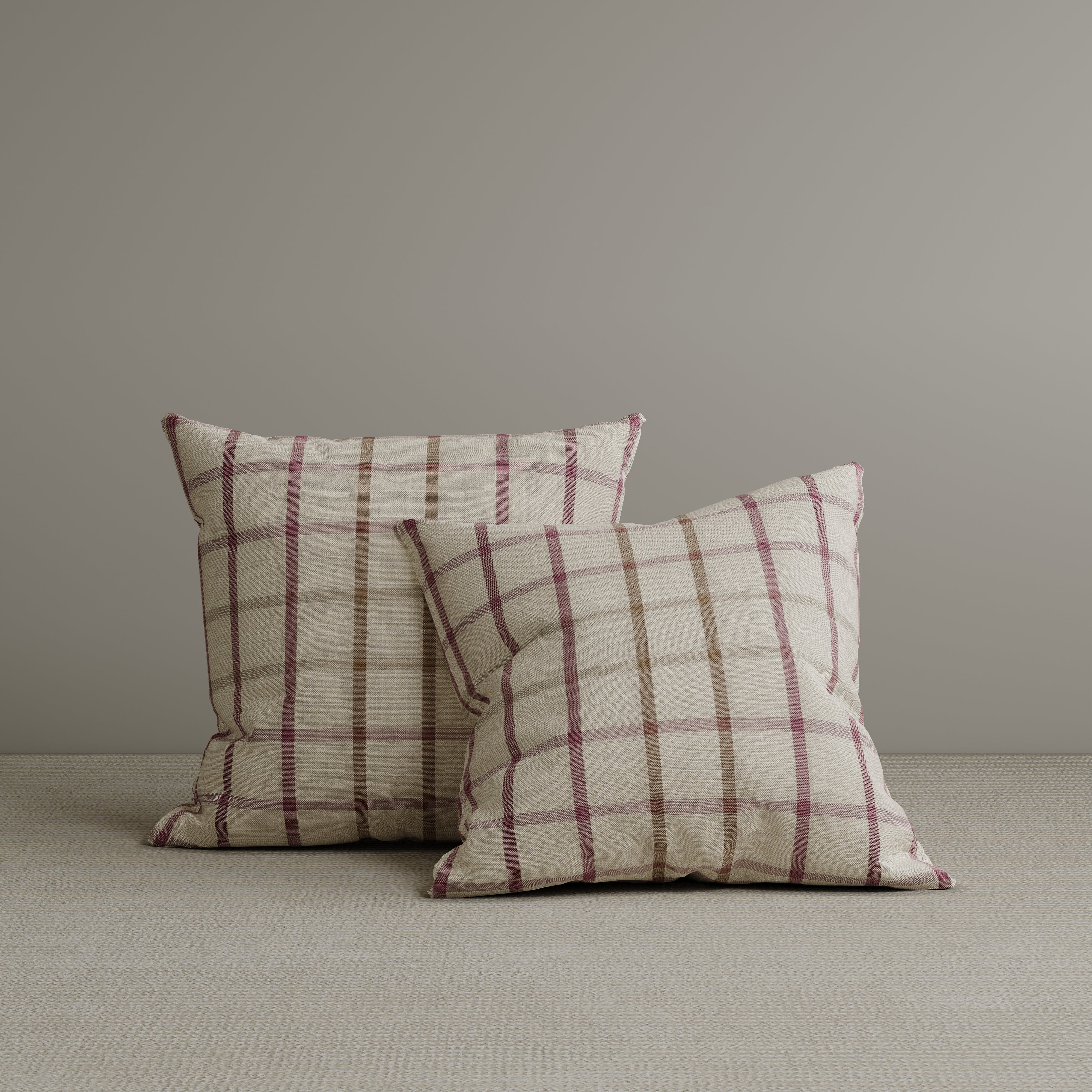 Square Exclusive Design Cushion in Red Checkered Cotton Linen, 45*45CM